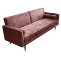 Produktbild: Riess Ambiente Modernes Schlafsofa Couture 196cm Altrosa Microvelours 3-Sitzer Couch Bettfunktion Ink. Kissen Schlafcouch Sofa Couch
