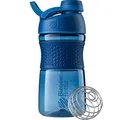 Produktbild: BlenderBottle Sportmixer Twist Tritan Trinkflasche mit BlenderBall, geeignet als Protein Shaker, Eiweißshaker, Wasserflasche oder für Fitness Shakes, BPA frei, skaliert bis 500 ml, 590 ml, navy blau