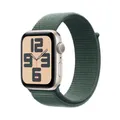 Produktbild: Apple Watch SE GPS 44mm Starlight Aluminium Case mit Lake Green Sport Band (MXEW3QF/A)