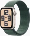 Produktbild: Apple Watch SE 2024 GPS 44mm Aluminium mit Sport Loop polarstern/seegrün