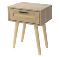 Produktbild: ML-DESIGN Nachttisch Nachtkommode Nachtschrank Nachtkonsole Nachtkästchen für Schlafzimmer (1-St), Beistelltisch Rattan mit 1x Schublade, laminierte Spannplatte Eiche