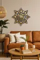 Produktbild: Wanddekoration Metall Seerosenblüte Schwarz Gold Ø59 cm – Moderne Wanddeko Blume