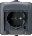 Produktbild: NAUTIC - 1-fach Schutzkontakt-Steckdose anthrazit