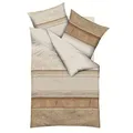 Produktbild: Kaeppel Exklusive Biber Winterbettwäsche - Radiance Streifen – weich, flauschig und pflegeleicht, 2 teilig 135x200 + 80x80 cm, Braun. Ideal für den Winter geeignet.