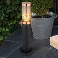 Produktbild: GLOBO Standleuchte Stehlampe Außenbeleuchtung Sockelleuchte rauch Kupfer Außen Garten Stehlampe, Edelstahl Kunststoff, 1x E27, DxH 7,6x45 cm