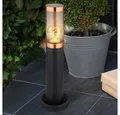 Produktbild: GLOBO LIGHTING Pollerleuchte, Leuchtmittel nicht inklusive, Außenstehlampe Wegelampe Sockellampe schwarz rauch Gartenlampe H 45 cm