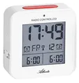 Produktbild: Atlanta Funkwecker Digitalwecker LCD Licht Nachtlicht Snooze Datum Temperatur 2 Weckzeiten Ohne Ticken Weiß - 1880-0