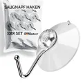 Produktbild: Saugnapf Haken 10 Stück Transparent Ø 35mm - Saughaken aus PVC  rostfreiem St...
