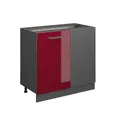 Produktbild: Vicco Eckunterschrank R-Line, Rot Hochglanz/Anthrazit, 86 cm ohne Arbeitsplatte (1-St)
