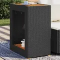 Produktbild: vidaXL Garten-Beistelltisch mit Holzplatte Schwarz Poly Rattan