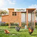 Produktbild: zooprinz Hühnerstall Hühnerhaus Modell | XXL | 182x103x75cm (BxHxT) | Klappdach | Freilaufgehege | Nistkasten | Wetterfest | Massivholz