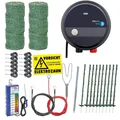 Produktbild: Hundezaun Komplettset 300m Litze grün 20 Pfähle grün Elektrozaun Zaunprüfer Zaun