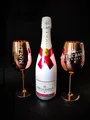 Produktbild: Moet Chandon Ice Imperial Rose Champagner 0,75l 12% Vol + 2 Glas Gläser Kupfer
