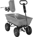 Produktbild: Miweba Bollerwagen Dumper - Mit Kippfunktion - Handkarre - Schubwagen - Transport - Anti-Rutsch - Kippverriegelung - Luftreifen - Bis 300 kg (Grau)