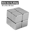 Produktbild: MaajeeKuto Magnet Neodym Magnet 10x10x10 mm N38 Würfelmagnet 4,6kg Haftkraft Stark (1-St)
