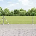 Produktbild: vidaXL Euro Zaun mit 13 Flanschpfosten 0,4x25 m Verzinkter Stahl