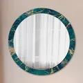 Produktbild: Glasrahmen mit Druck Wandspiegel Badezimmer Wohnzimmer Malachit grün Marmor