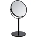 Produktbild: Wenko Schminkspiegel Assisi, Schwarz, Silber, Metall, Glas, rund, 18.5x34.5x15 cm, Spiegel, Schminkspiegel