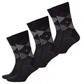 Produktbild: Burlington Herren Socken Edinburgh 3er Pack, Größe:40-46;Farbe:black-3000