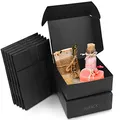 Produktbild: Kurtzy Karton Geschenkboxen Schwarz (20 Stk) – Schachteln 12 x 12 x 5cm Pappschachteln mit Deckel – Kraftpapier Geschenk Box zum Selber Aufbauen für Geschenke, Hochzeit, Party, Weihnachten