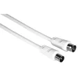 Produktbild: Antennenkabel Coaxial 3 Meter weiß 11901 75DB Kabel Stecker Kupplung von Hama