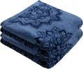 Produktbild: Erwin Müller Handtuch Mandala 2er-Pack blau/dunkelblau Größe 50x100 cm - besonders flauschig, voluminös, äußerst saugfähig