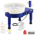 Produktbild: VEVOR Töpferscheibe 450 W, 35 cm Drehteller, Tonmaschine Drehzahlregelung 60–300 U/min per Fußpedal, Abnehmbares Becken, Verstellbarer Hubfuß, Keramik Clay Maschine für DIY-Projekte, Blau