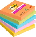 Produktbild: Post It POST-IT Haftnotizen Super Sticky Notes Boost 654-5SS-BOOS, 76 x 76 mm, farbig, 5 x 90 Blatt 163239
