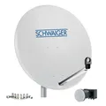 Produktbild: Schwaiger SAT Anlage Stahl 80cm Set Quad LNB ASTRA EUTELSAT HD tauglich hellgrau