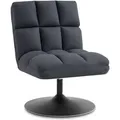 Produktbild: M Mcombo Drehsessel Stuhl Modern, Cocktailsessel Loungesessel Relaxsessel Clubsessel Für Wohnzimmer Schlafzimmer, Mikrofaser-stoff, 4812 (dunkelgrau)