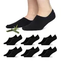 Produktbild: Snocks Premium Füßlinge Damen & Herren - Anti-Rutsch Funktion, Atmungsaktiv - Unsichtbare Sneakersocken aus Bambusviskose - Bambus Socken in Gr. 35-38 - Schwarz