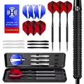 Produktbild: Harrows Caliber 90% Tungsten Steel Tip Darts Set I 21g bis 30g Alle Gewichte verfügbar I Riesiges 16-teiliges Bundle mit Ersatzschäften, Prime Flights & Reiseetui (23 Grams)