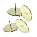 Produktbild: Adventskranzstecker ohne Dorn kerzenhalter für Adventskranz Adventskerzenhalter Stumpenkerzen Halter Kerezenteller Metall H: 4,5cm D: 8cm 4er Set (Gold)