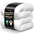 Produktbild: John Cotton Night Cloud Bettdecke 200x200cm - Premium Klasse Steppdecke für Allergiker | Oeko-Test Zert. Bettdecken | Ideal 2x2m Schlafdecke für Frühling & Herbst | Weiche Microfaser Decke 200x200
