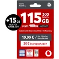 Produktbild: Vodafone Prepaid CallYa L | 115 GB statt 100 GB | 20 EUR Guthaben | ohne Vertrag | 5G | Allnet Flat | EU-Roaming | Weltweit nutzbar