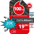 Produktbild: Vodafone Prepaid CallYa L|100 GB|20 EUR Startguthaben|ohne Vertrag|5G-Netz