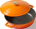 Produktbild: Bräter 1 Stk. tlg. Aluminiumguss orange/grau 2,6 l + Ø 28 cm + Höhe 10 cm