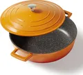 Produktbild: STONELINE® Cocotte Bräter Rund 28 cm Orange | mit Deckel