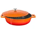 Produktbild: STONELINE® Cocotte Bräter 28cm + Deckel Bräter Induktion 28cm orange IIWahl20093