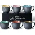 Produktbild: MIAMIO - 6 x 470 ml Kaffeetassen Set Kaffeebecher aus Steingut Farbig Modern