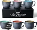 Produktbild: MIAMIO - 6 x 470 ml Kaffeetassen/Tassen Set/Kaffeetasse Groß/moderne Kaffeebecher aus Steingut - Las Palmitas Kollektion 6er Set