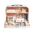 Produktbild: Koffer Apartment Puppen Puppenhaus zum Mitnehmen Spielhaus Minihaus Geschenk Ros