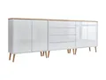 Produktbild: BMG Möbel Sideboard Mailand Set 5 (Kommode Anrichte Aktenschrank, mit Massivholzfuß), Push-to-Open-Funktion