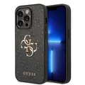 Produktbild: Guess Golden Logo kompatibel mit iPhone 14 Pro Hülle - Grau, schwarz, GUHCP14L4GMGGR