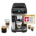 Produktbild: De’Longhi Magnifica Evo Next - Perfetto Kaffeevollautomat mit LatteCrema-Milchaufschäumer, 13 One-Touch-Getränke, Coffee- und Cappuccino Kaffeemaschine, farbiges Touch-Display, Titan (ECAM312.80.TB)
