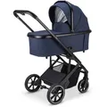 Produktbild: Osann Kombikinderwagen Juntos, Blau, 97.5x53.5x84 cm, EN 1888, abnehmbarer Schutzbügel, Sitz umsetzbar, Griff in Lederoptik, für Babyschale geeignet, 5-Punkte-Gurt, Federung, Fußstütze abklappbar, Baby on Tour, Kinderwagen, Kombikinderwagen