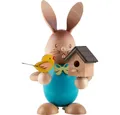 Produktbild: Kuhnert Dekofigur Stupsi Hase mit Vogelhaus (12cm) von Drechslerei Kuhnert