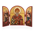 Produktbild: NKlaus Heiliger Spiridon Ikone Triptychon MDF-Holz 25x16cm Christlich 13797