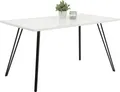 Produktbild: Esstisch Jennifer - Hochglanz weiß - Metallgestell V-Form - Maß 140 x 80 x 76cm