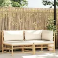 Produktbild: 2-tlg. Garten-lounge-set Mit Kissen Cremeweiß Bambus - Vidaxl